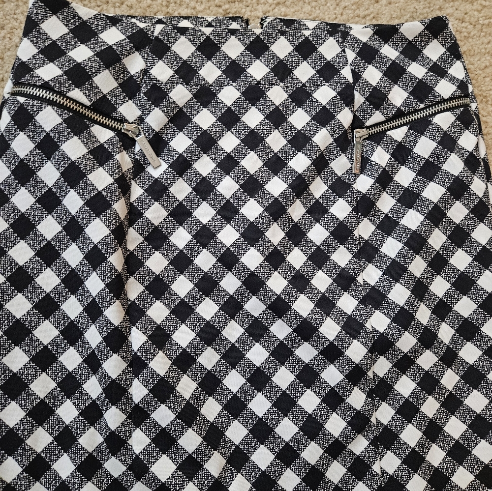 MICHAEL Michael Kors Black and White Checkered Women's Skirt Size 6 Six - Picture 8 of 16